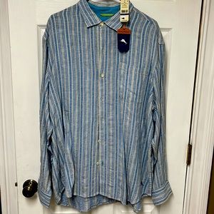 Tommy Bahama Ricky Jacquardo button down color buccaneer blue. XL. NWT